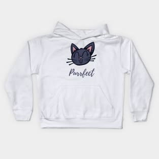 Purrfect happy and cute cat Kids Hoodie